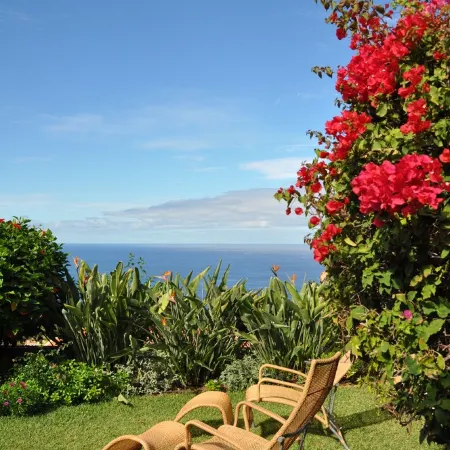 Comfortable home with a beautiful blooming garden and a view of the Atlantic