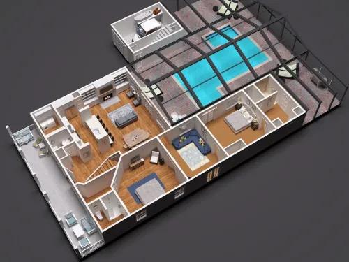 Private 5-bedroom house with private screened in pool and beach access - Beach