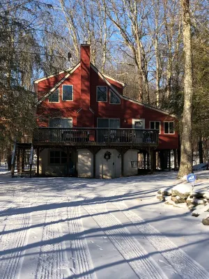 Steps away from the main beach/pool in the Hideout Hotels in Salem Township