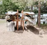Cabin on private beach on a lake near Brainerd! 2 bedrooms, sleeps 7!