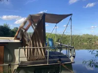 Charming Dutch Steel Cruiser Boat on the River Medway in the Garden of England