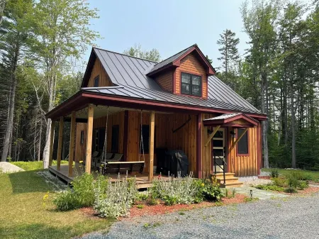 Cozy cabin nestled in the woods, 5 minutes to Sunapee Mountain & lake!