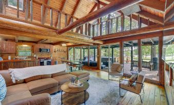 Furnished Deck + Lake Access: Fairland Log Cabin