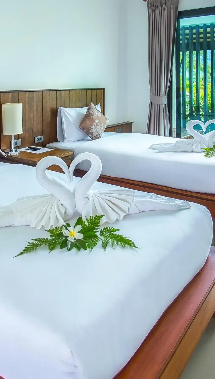 ห้องดีลักซ์เตียงแฝดพร้อมทางเข้าสระว่ายน้ำ