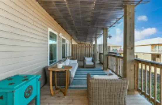 Luxury Beachfront Condo with Covered Deck Steps From Beach & Golf Cart Rental