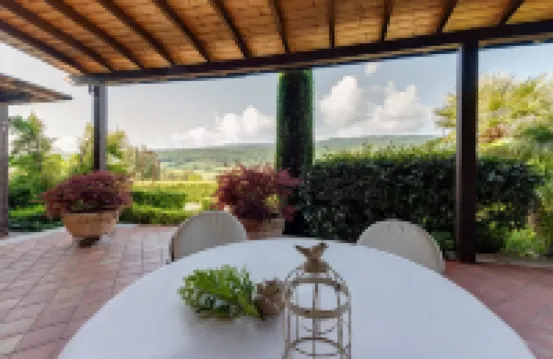 Apartment overlooking the Sienese hills, swimming pool and free wi-fi