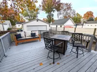 2b1b fenced backyard with deck, outdoor space near hospitals