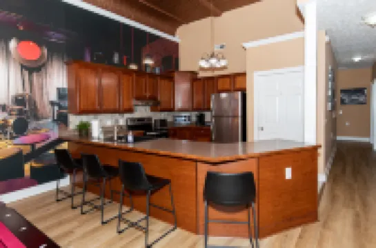 Large Kitchen and Living Space - Inviting Urban Oasis