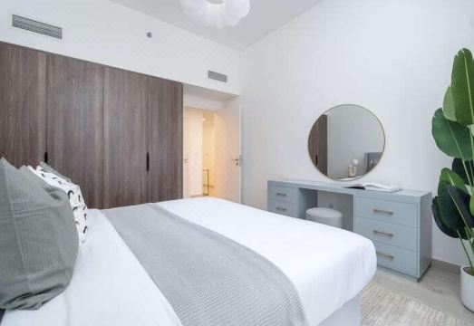 두바이 해변 및 고층 빌딩