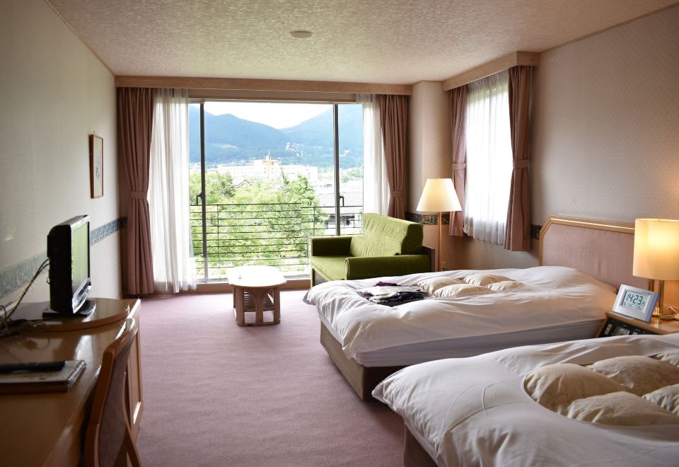 유후인 코토부키 하나노쇼 노천탕 전경