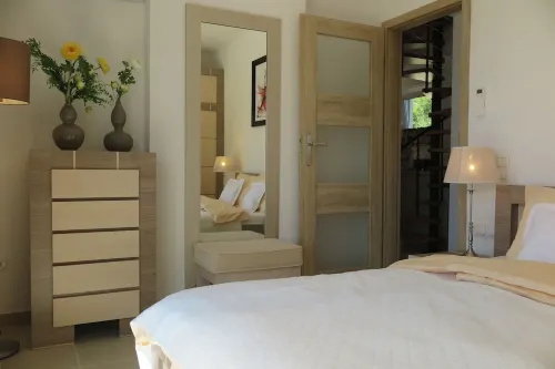 Luxury villa with private swimming pool and sea and sunset views
