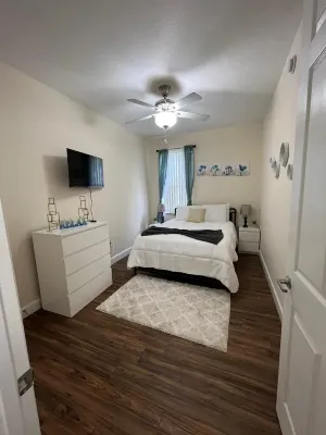 Spacious 4 bedroom townhouse with a heated communal pool.