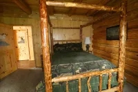 Unique Alaskan log home in trees & wild flowers on 14-acre private homestead.