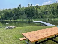 Rustic log cabin on beautiful Maidstone Lake