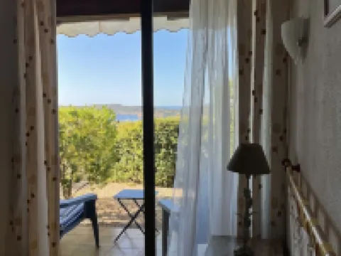 Sea view. Luxury residence in a flower-filled park. 3-star rating Hotels in Cargese