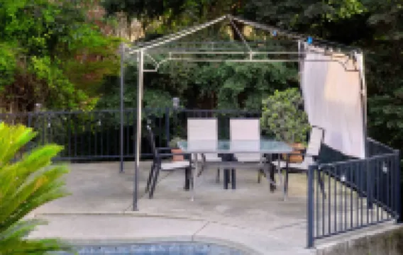 Beautiful, central located with pool and fire pit!