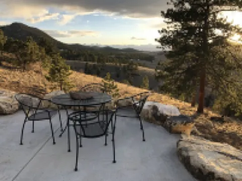 Mountain house overlooking Bear Basin Valley and the Sangre de Cristo Range.