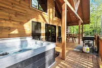 Private & Wooded Cabin with Eat-In Kitchen, Hot Tub, Fire Pit & Game Room