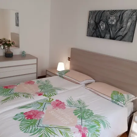 Apartment Agnese with lake view, swimming pool, garage and private garden.
