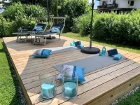 Chiemgau loft between mountain experience and lake magic - balcony and garden