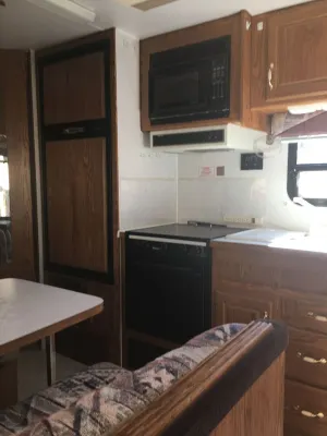 Small camper in the country