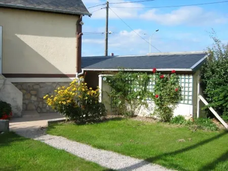 House with garden in the center of the D-Day landing beaches