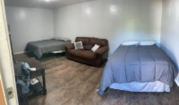 House on 80 acres that connect into the off road park! Extra cabins available.