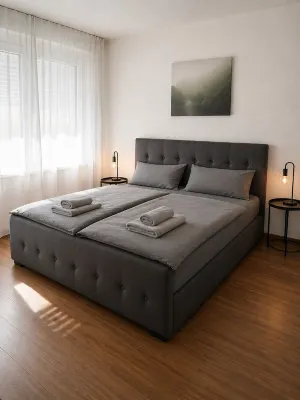 C&V: 4 PP- 3 rooms - central + WLAN + Smart TV + box spring bed