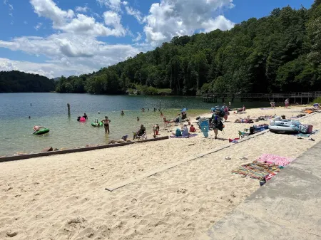 2 Views!  Front view of Lake Glenville & back view of Christmas Tree farm!