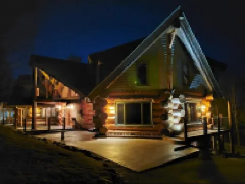 Total privacy, private beach, one of a kind full log home