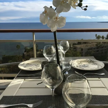 SUPER CANNES / GOLFE JUAN LUXURY APARTMENT SEA IMPRENABLE SEA. PRIVATE FLOOR