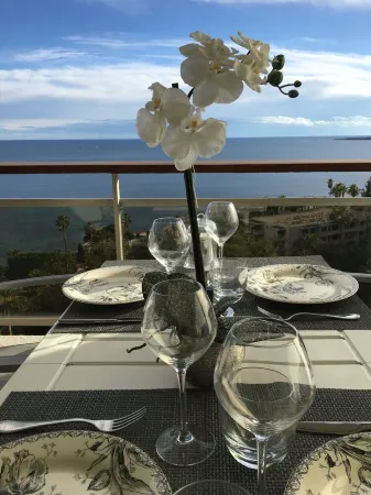 SUPER CANNES / GOLFE JUAN LUXURY APARTMENT SEA IMPRENABLE SEA. PRIVATE FLOOR