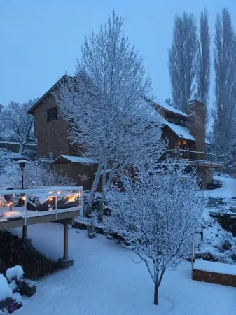 Spectacular skyline, river views from lovely yard. Bright and beautiful space.