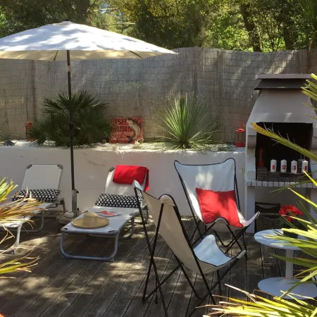 Charming house located on the shore of Lake Maubuisson, close to the ocean. Отели в г. Каркан