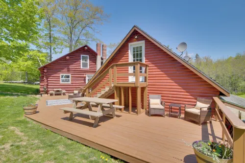 Trout Ponds & Sauna: Unique Log Cabin in Freedom - 3 stjerner