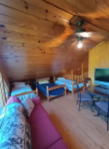Cozy private cabin on 10 acres with 300+ feet of water front. Pet friendly.