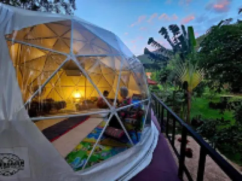 Dome & Treehouses for family 2 adults & 2 kids