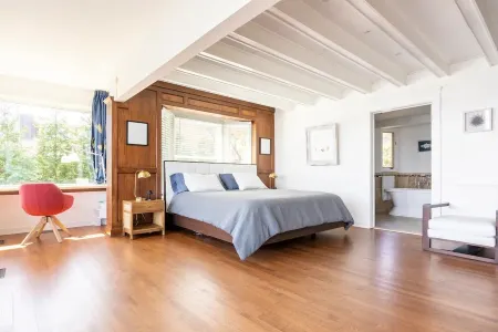 River front with large decks and dock over the Hudson