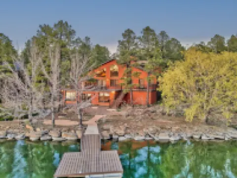 Luxury Waterfront Cabin at Rainbow Lake w/Private Dock, Hot Tub, AC & Game Room