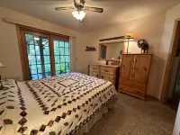 Lakefront home ice fishing snowmobile  trail access with beautiful sunrise view
