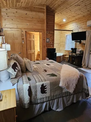 Private Oasis with Fire Pit and Jetted Tub - Charming Cozy Cabin Hotels in Carroll County