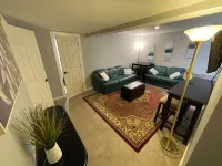 Luxurious Living Room and Kitchenette - Modern Oasis Hotels in Sodus Point