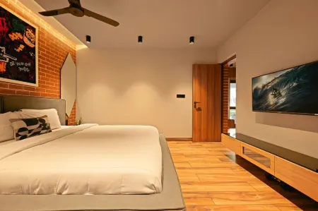 Charming 1-bedroom apartment in delightful Arpora with WiFi, AC, fitness room