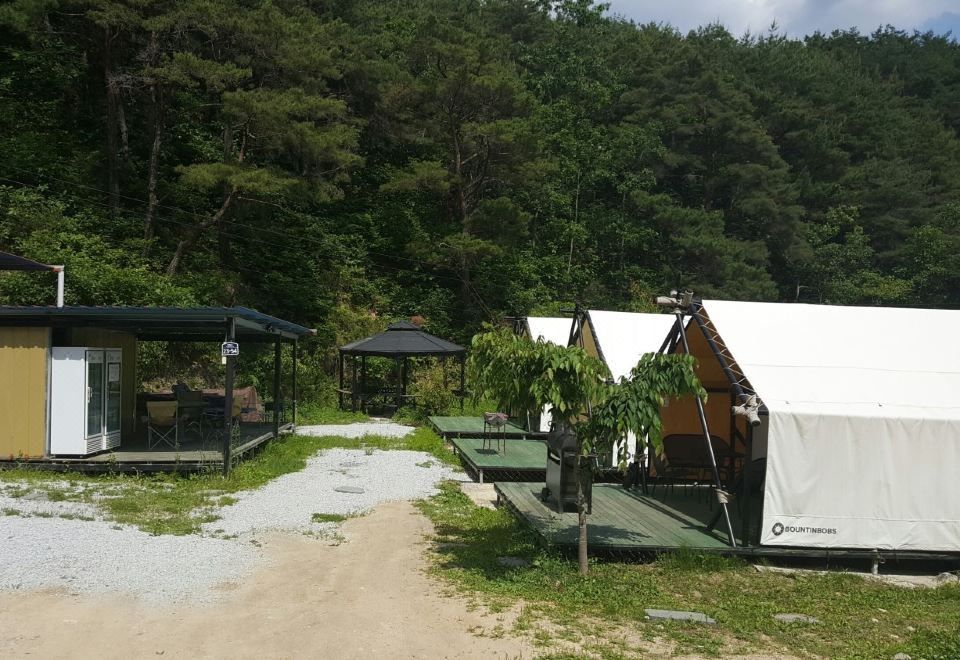 안동 룩스글램핑의 밤 풍경