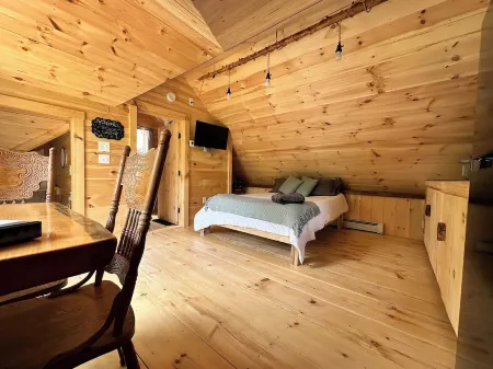 Cabin Style Studio Apt with Private Hot Tub on 100 Acres Kayaks, Canoes & Sup Отели в г. Виндзор