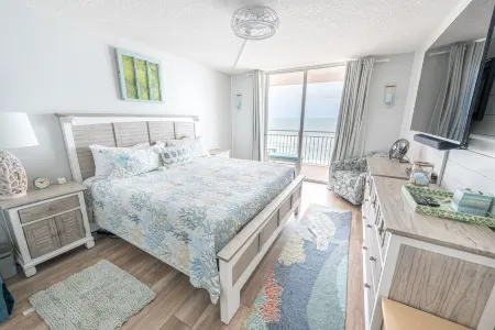 Beachfront updated Vacation Rental, Beautiful Views from the 5th story balcony.