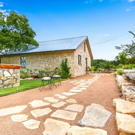 Hill Country views, beautiful sunsets, private, and natural wildlife.