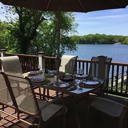 Calming Waterfront Home With Dock on Lake Wequaquet with Beach Pass