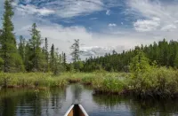 Tiny Tuloon Off-Grid Amish crafted log cabin near the BWCA & SHT - Sled Dogs!