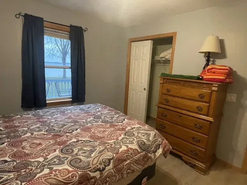 Loon Beach Lake House is on a quiet dead end road with private lake front